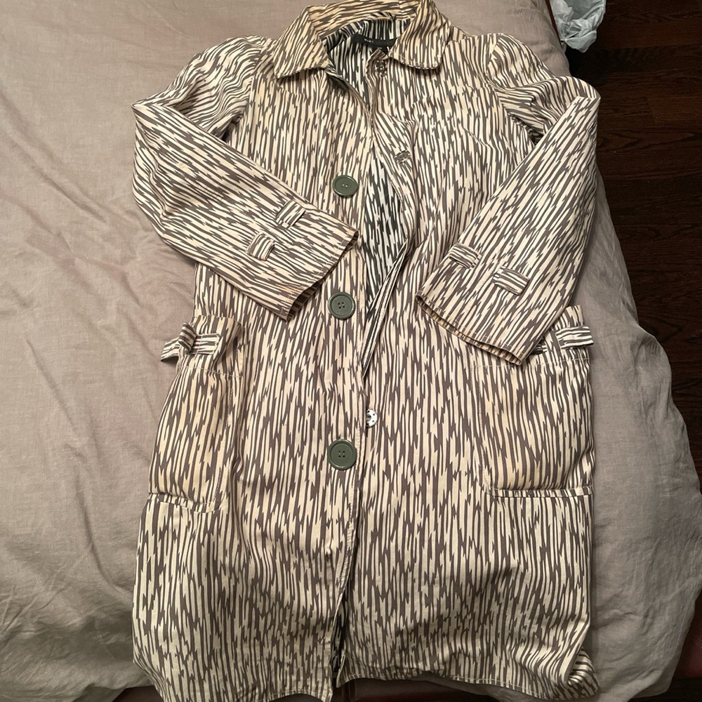 Marc by Marc Jacobs barb wire print trench coat
